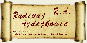 Radivoj Azdejković vizit kartica
